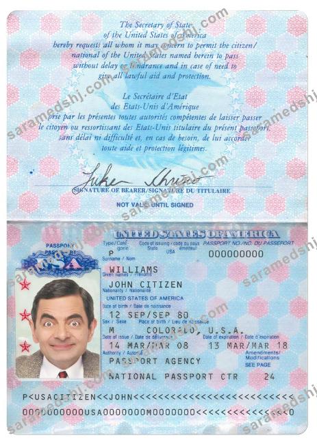 USA passport version 2